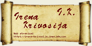 Irena Krivošija vizit kartica